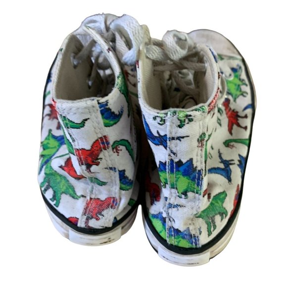 Converse Youth Size 2 Lace Tie Up Sneakers Hi Top Shoes All Stars Red Blue Green - Picture 4 of 5